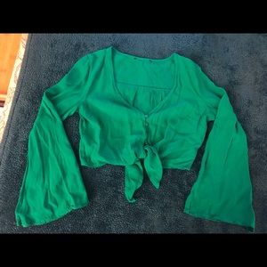 Green crop top